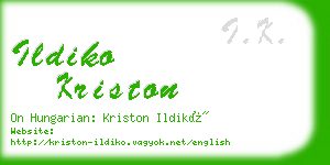 ildiko kriston business card